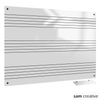 Whiteboard Glas Solid muziekbalken 60x90 cm